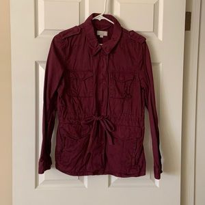 LOFT wine colored trench coat